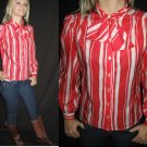 VtG STRIPE blouse Ascot BOW tie POLKA DOT emo punk XS S