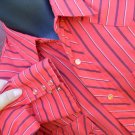 ~ Vtg WRANGLER Western pearl Snap STRIPE shirt Cowboy M