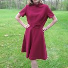 Vintage WINE Dress Mod Space Age Hippie 60s M/L