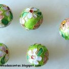 CLOB 1 - Light Green round Cloisonne 12 mm