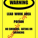OSHA  "Lead Work Area" Sign