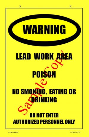 OSHA  "Lead Work Area" Sign