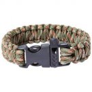 9" Army Green Camo Paracord Bracelet with Whistle Buckle