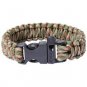 9" Army Green Camo Paracord Bracelet with Whistle Buckle