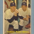 1957 Topps Power Hitters # 407 MANTLE -- BERRA Yankees HOF
