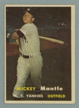 1957 Topps # 95 Mickey Mantle Yankees HOF VG