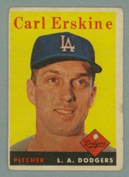 1958 Topps # 258 CARL ERSKINE Dodgers VG