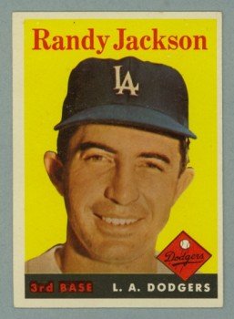 1958 Topps # 301 RANDY JACKSON Dodgers VG - EX