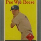 Vintage 1958 Topps # 375 Pee Wee Reese Dodgers HOF