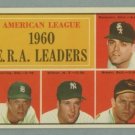 1961 Topps AL ERA Leaders # 46 BUNNING -- DITMAR HOF