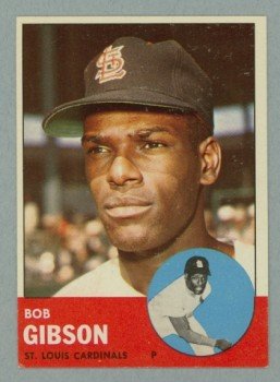 Vintage 1963 Topps # 415 Bob Gibson Cardinals HOF