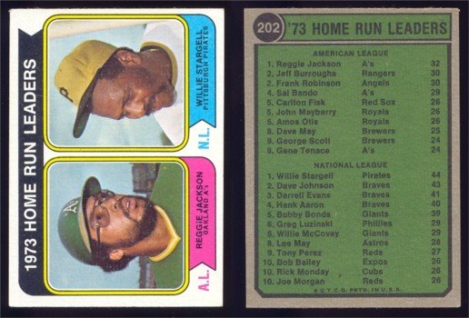 1974 Topps HR Leaders # 202 JACKSON -- STARGELL EX