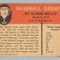1961 Fleer # 128 Ray Mueller Braves Reds