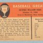 1961 Fleer # 109 George Mule Haas White Sox