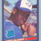 1986 Leaf # 28 Fred McGriff RC Rookie Blue Jays Rookie