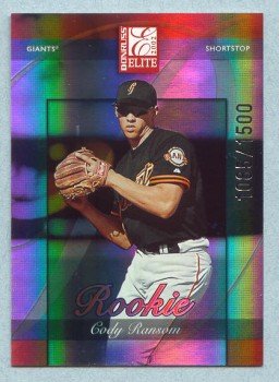 2002 Donruss Elite Rookie # 200 Cody Ransom RC #d 1085 of 1500 Rookie SF Giants