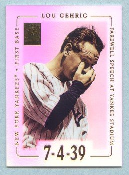 2002 Topps Tribute # 39 Lou Gehrig HOF Farewell Speech at Yankee Stadium 7-4-39
