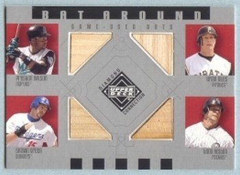 2002 UD Diamond Connection Bat Around Quads # BA-WGGH Wilson Giles Green Helton GU Bat