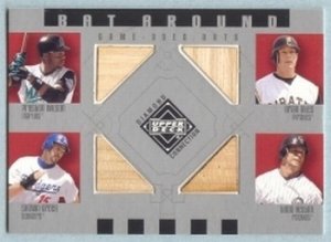 2002 UD Diamond Connection Bat Around Quads # BA-WGGH Wilson Giles Green Helton GU Bat