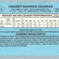 1986 Donruss # 181 Vince Coleman UER RC Cardinals Rookie