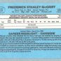1986 Leaf # 28 Fred McGriff RC Rookie Blue Jays Rookie