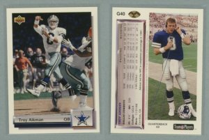 1992 Upper Deck Gold # G40 TROY AIKMAN -- MINT