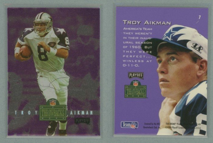 1994 Playoff Contenders Throwbacks # 7 TROY AIKMAN -- MINT