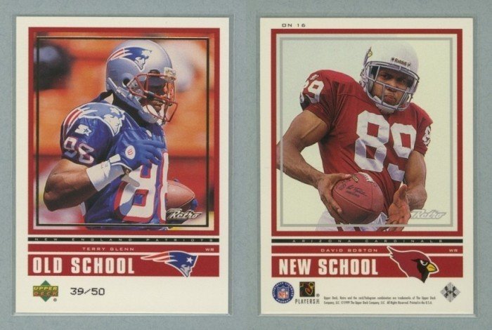 1999 Upper Deck Retro Old School - New School Level 2 # ON16 TERRY GLENN & DAVID BOSTON #d 39 of 50