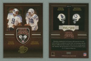 2003 Playoff Hogg Heaven Rival Hoggs # RH10 STEVE McNAIR and PEYTON MANNING #d 195 of 500