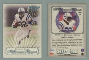 2000 Quantum Leaf Millennium Moments # MM11 EDGERRIN JAMES #d 0582 of 1000 -- MINT