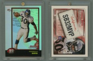 1998 Bowman Chrome Interstate Refractors # 50 TERRELL DAVIS -- MINT