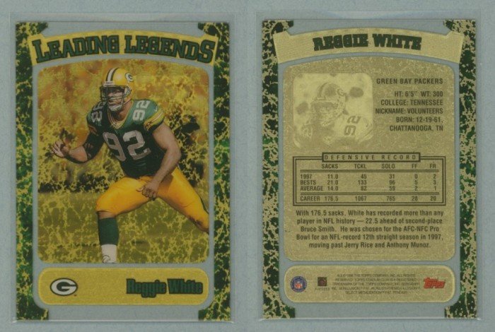 1998 Stadium Club Leading Legends # 9 REGGIE WHITE -- MINT