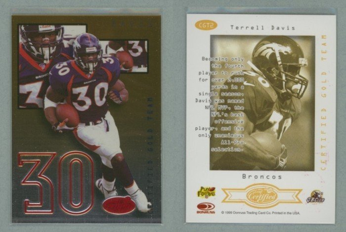1999 Leaf Certified Gold Team # CGT2 TERRELL DAVIS -- MINT