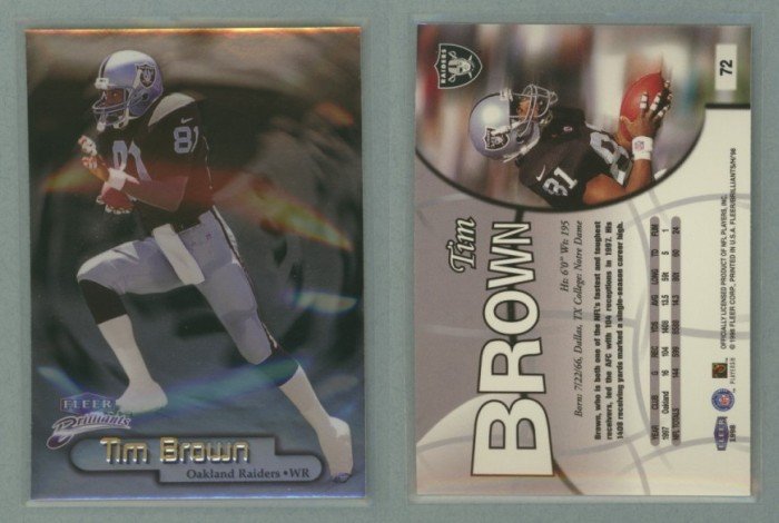 1998 Fleer Brilliants # 72 TIM BROWN -- MINT