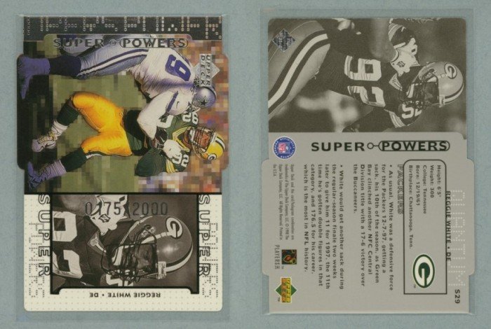 1998 Upper Deck Super Powers Die Cut Silver # S29 REGGIE WHITE #d 0175 of 2000 -- MINT