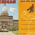 Michigan Great Lake State Souvenir Folder View Postcard