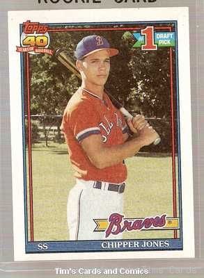 1991 Topps Baseball Card #333 Chipper Jones RC NM or Better