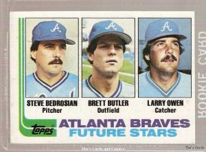1982 Topps Baseball Card #502 Steve Bedrosian RC Brett Butler RC Larry Owen EX