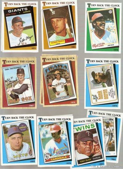 Topps Turn Back the Clock Baseball Cards Lot of 15