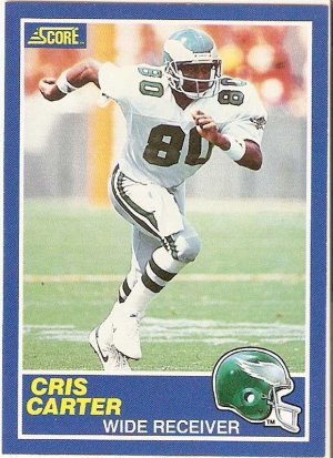 1989 Score Football Card #72 Chris Carter Rookie Card