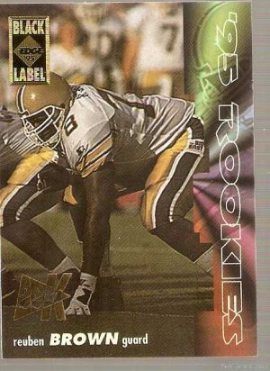 1995 Collector's Edge Rookies Black Label 22K Gold Football Card #15 Reuben Brown