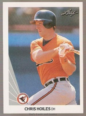 1990 Leaf Baseball Card #513 Chris Hoiles RC