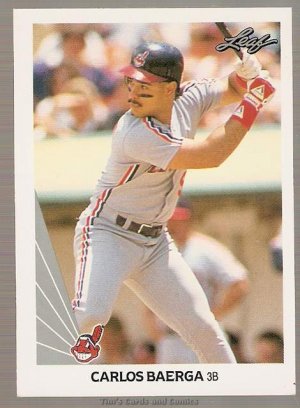 1990 Leaf Baseball Card #443 Carlos Baerga RC