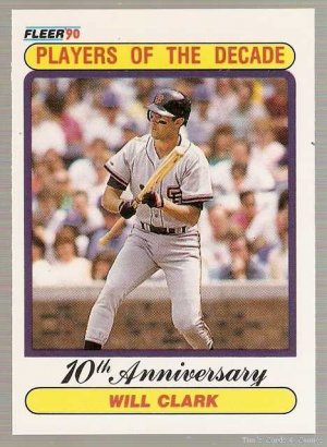 1990 Fleer Baseball Card #630 A Will Clark Error