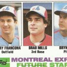 1982 Topps Baseball Card #118 Terry Francona, Brad Mills, Bryn Smith RCs EX