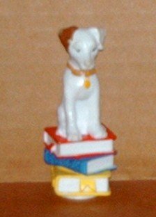 Dog Sitting on Books PVC Figure