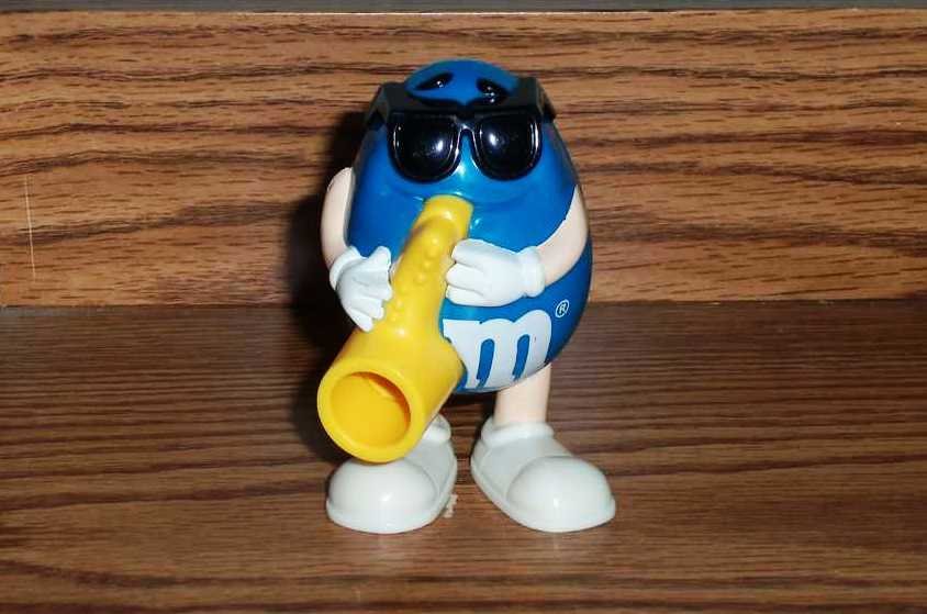 Blue & his Sax …  M&m characters, Candy images, Character