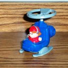 Fisher-Price McDonald's Little People Blue Helicopter w/ Red Boy 2004 Happy Meal Toy Mattel Loose