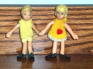 Vintage Boy and Girl Bendy Figures Loose Used