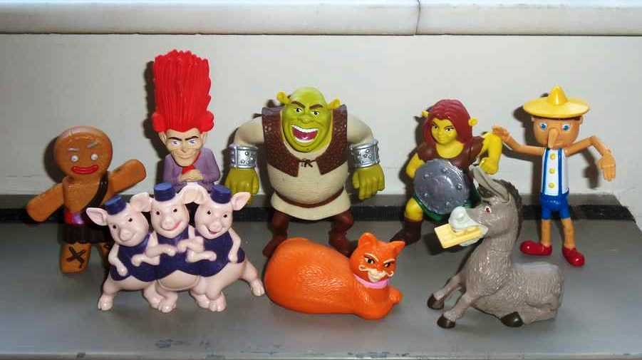 Mcdonalds 2010 Shrek Forever After 3d Happy Meal Toys Set Of 8 Loose Used A